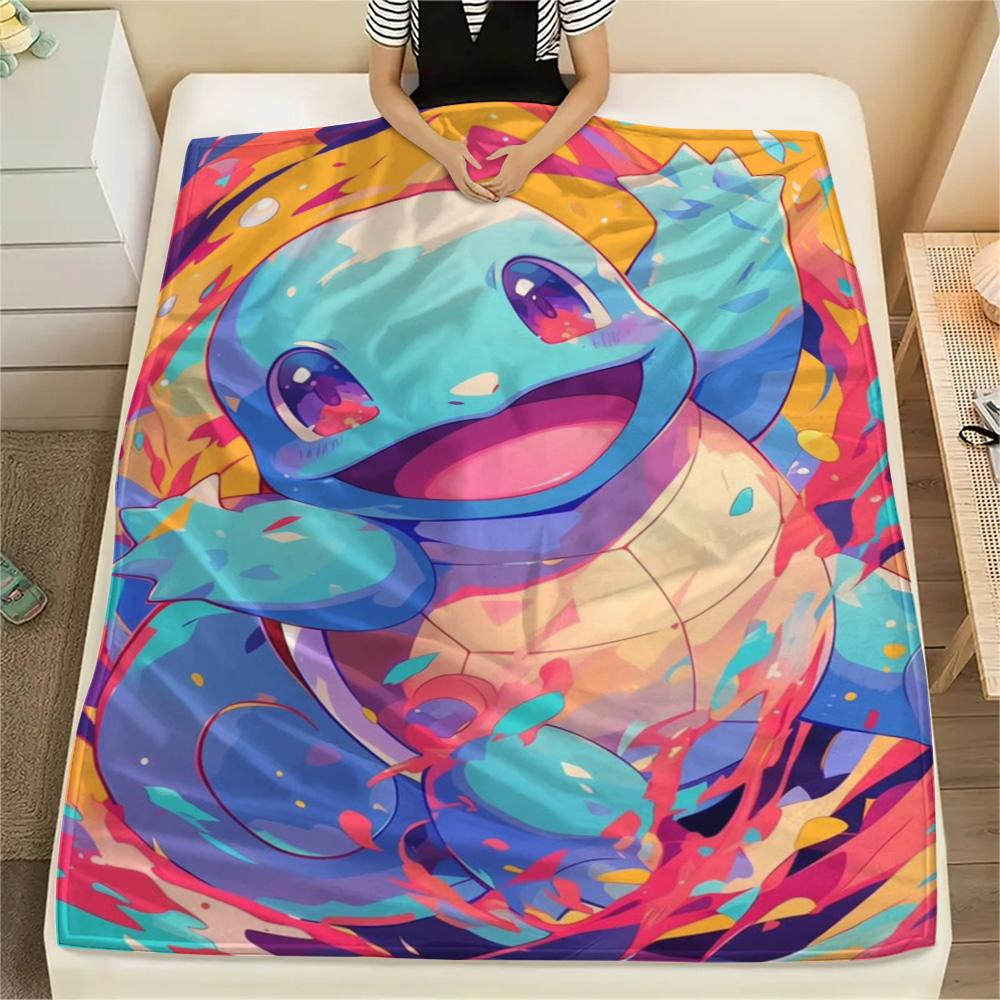 Squirtle Soft Print Flannel Blanket Comfortable for Sofa Bed Travel and Home.-TING