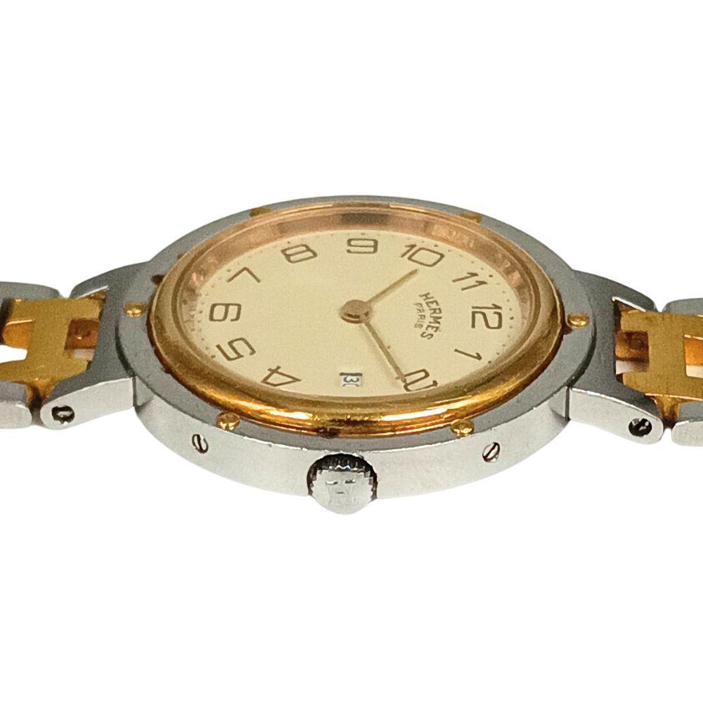 Used HERMES Hermes Clipper Combi Quartz Watch Authentic / C1328