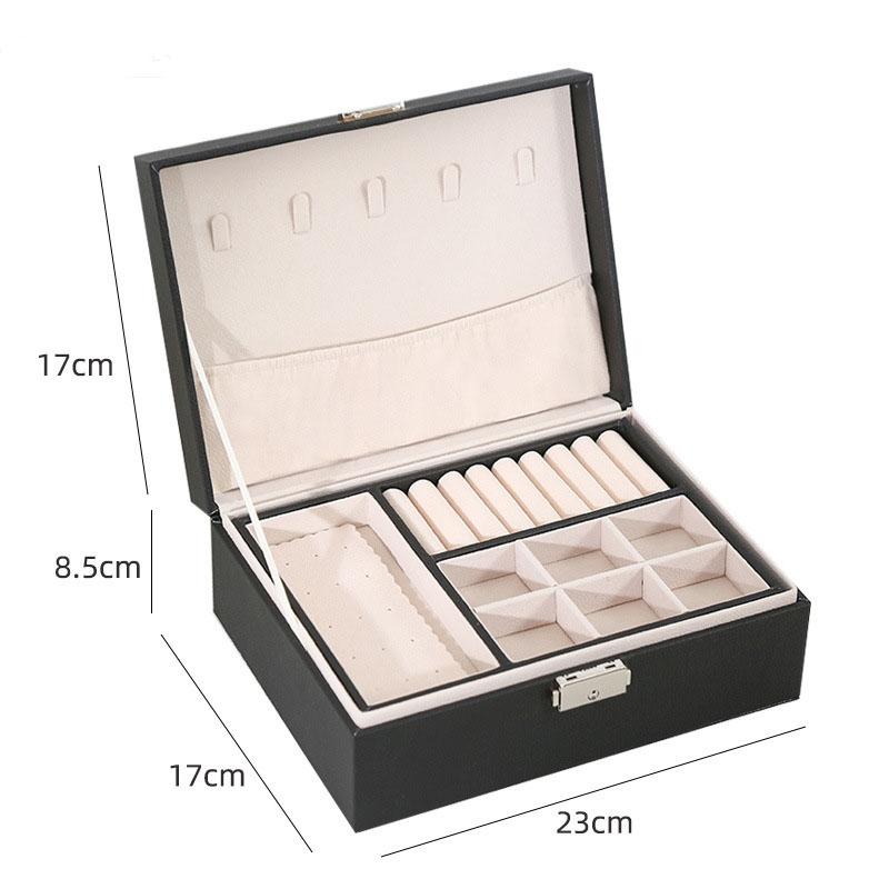 Earrings Necklace Ring Jewelry Organizer Portable Jewelry Storage Box Travel Organizer Jewelry Case Leather Storage
