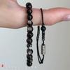 Natural obsidian bracelet, silver obsidian niche stackable bracelet for women, new style, friendship jewelry, genuine gift