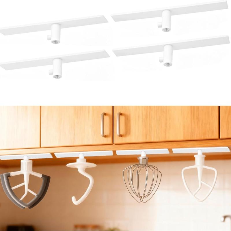 Under Cabinet Mixer Holder 4Pcs No-Drill Screw-Free Stand Mixer Storage Bracket for Small Kitchen Pantry