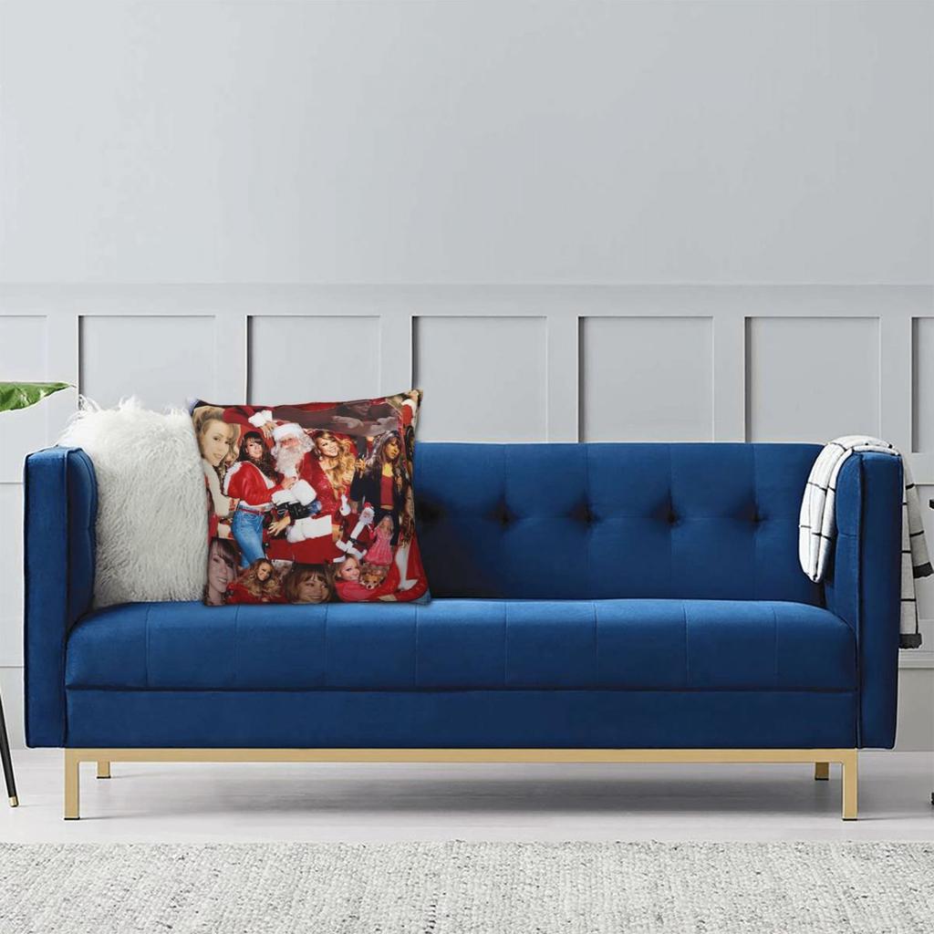 Mariah Carey Christmas It's Time Pillow Cover All I Want For Christmas Is You Square Pillow Case Cushion Cover Pillowcases