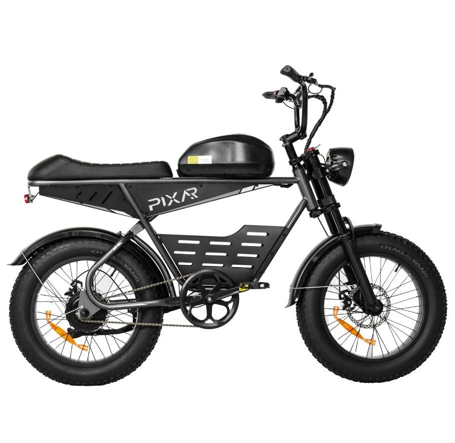 PIXAR Super -30AH Retro-style Long-Range Electric Bike 48V 30AH Battery 500W Motor 20 Inch Fat Tires All-Terrain E-Mountain Bike