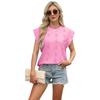 Summer Short Sleeve O Neck Solid Color Breathable Casual Women Pullover T Shirt Blouse Top