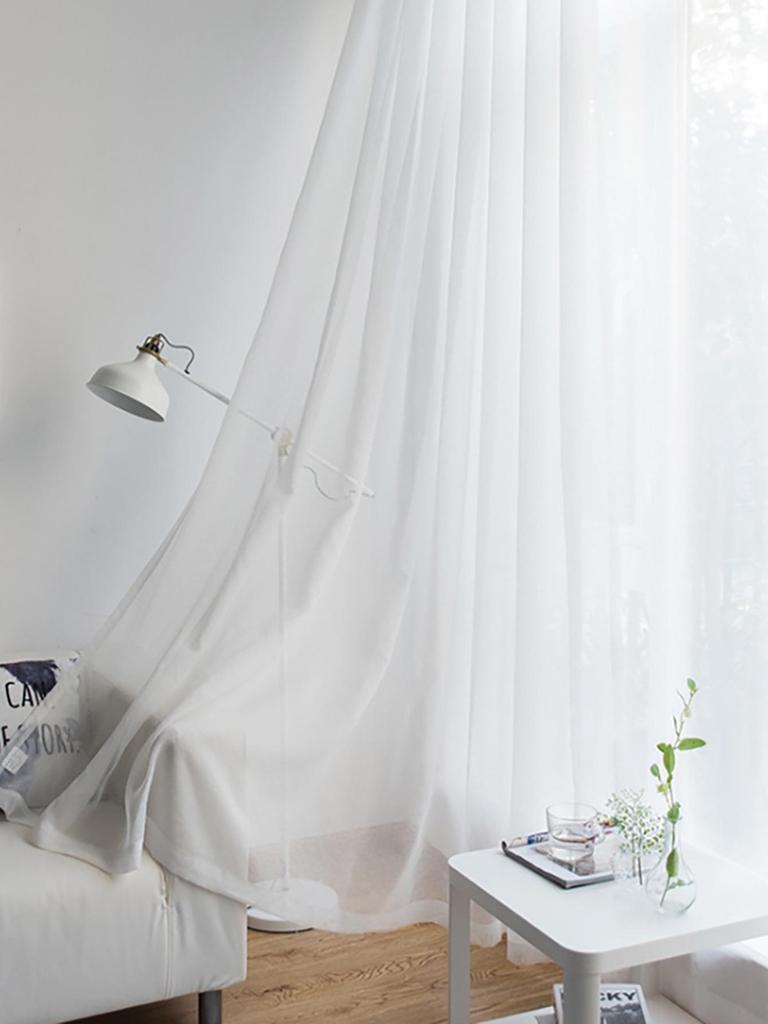 Однотонная перфорированная тюлевая занавеска из трилена, полузатемняющая, для гостиной или балкона