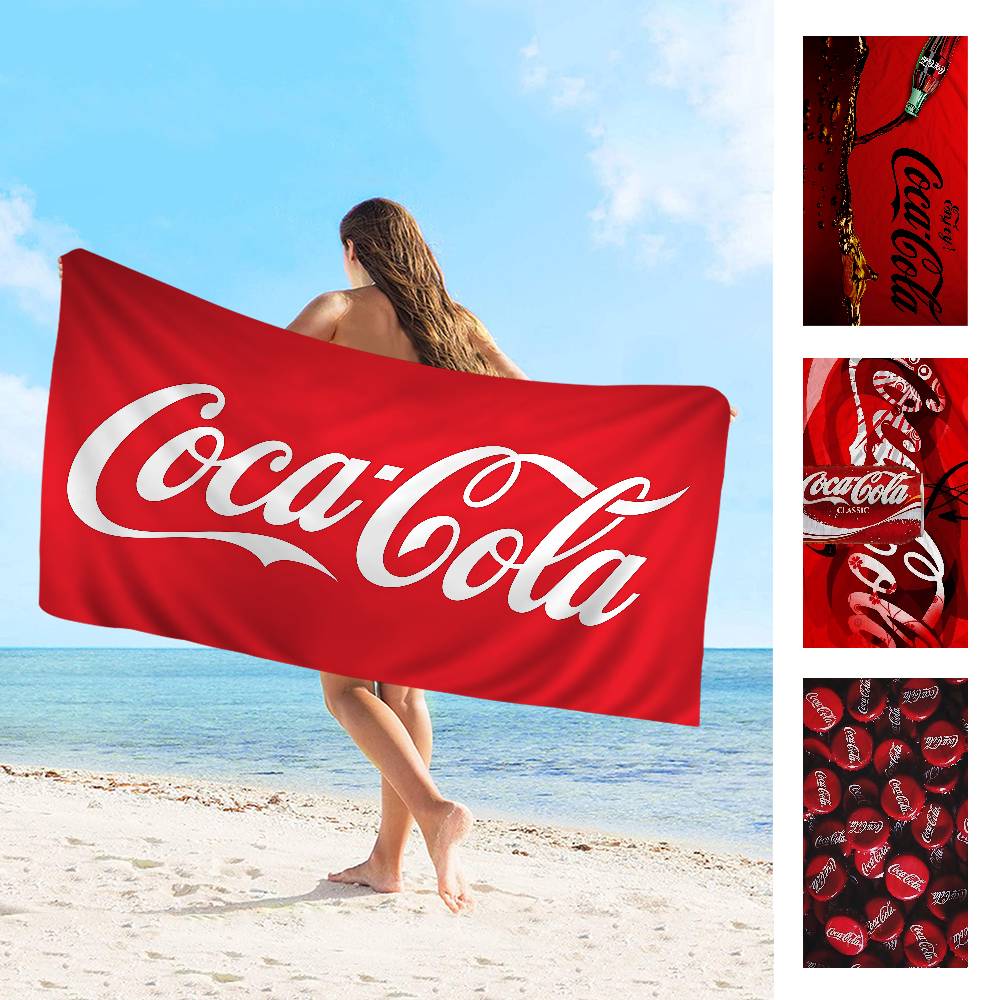 Модный бренд C-Coca Cola Счастливым рисунком Полотенце для ванны Микрофибра Мягкое Впитывающее Дышащее Для девочек Детей Декоративное Пляжное полотенце