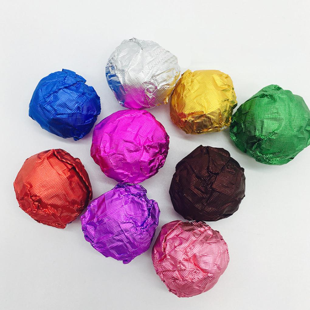 100Pcs Sweets Candy Package Foil Paper Chocolate Lolly Foil Wrappers Square