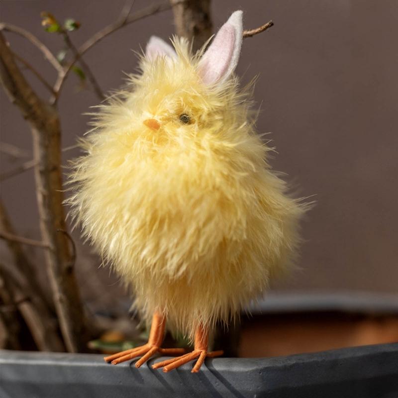 Пасхальные украшения в виде цыплят Искусственное украшение в виде цыпленка Ручная работа Маленькая желтая игрушка-цыпленок для праздника Супермаркет