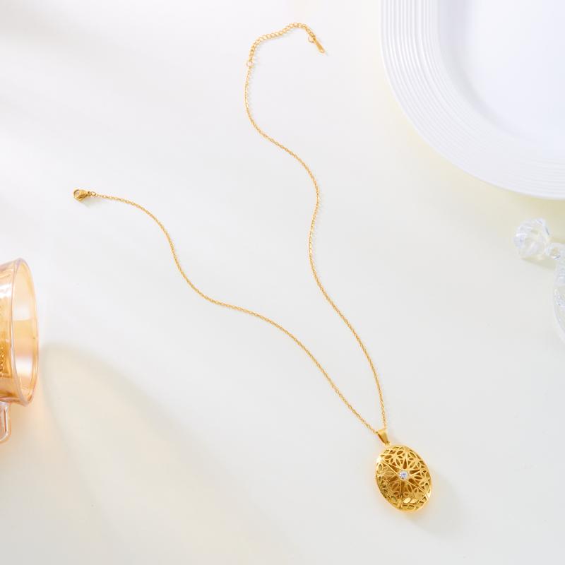 Подвеска-медальон из нержавеющей стали с открывающимся отсеком для фото, ожерелье-цепочка с подвеской в виде сердца и цирконами, ювелирное украшение-колье, подарок для семьи, любимого человека