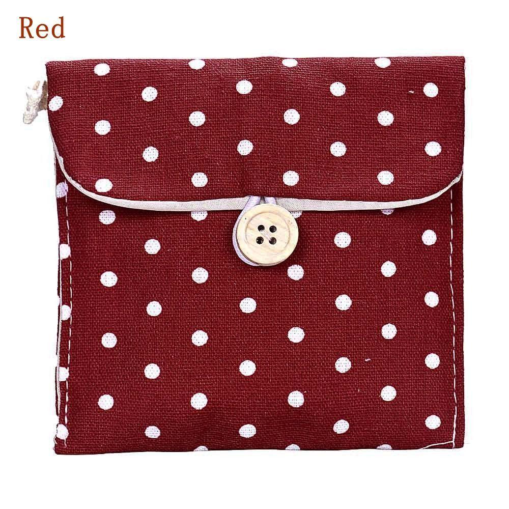 Women Girl Travel Polka Dot Organizers Storage Pouch Sanitary Napkin Bag