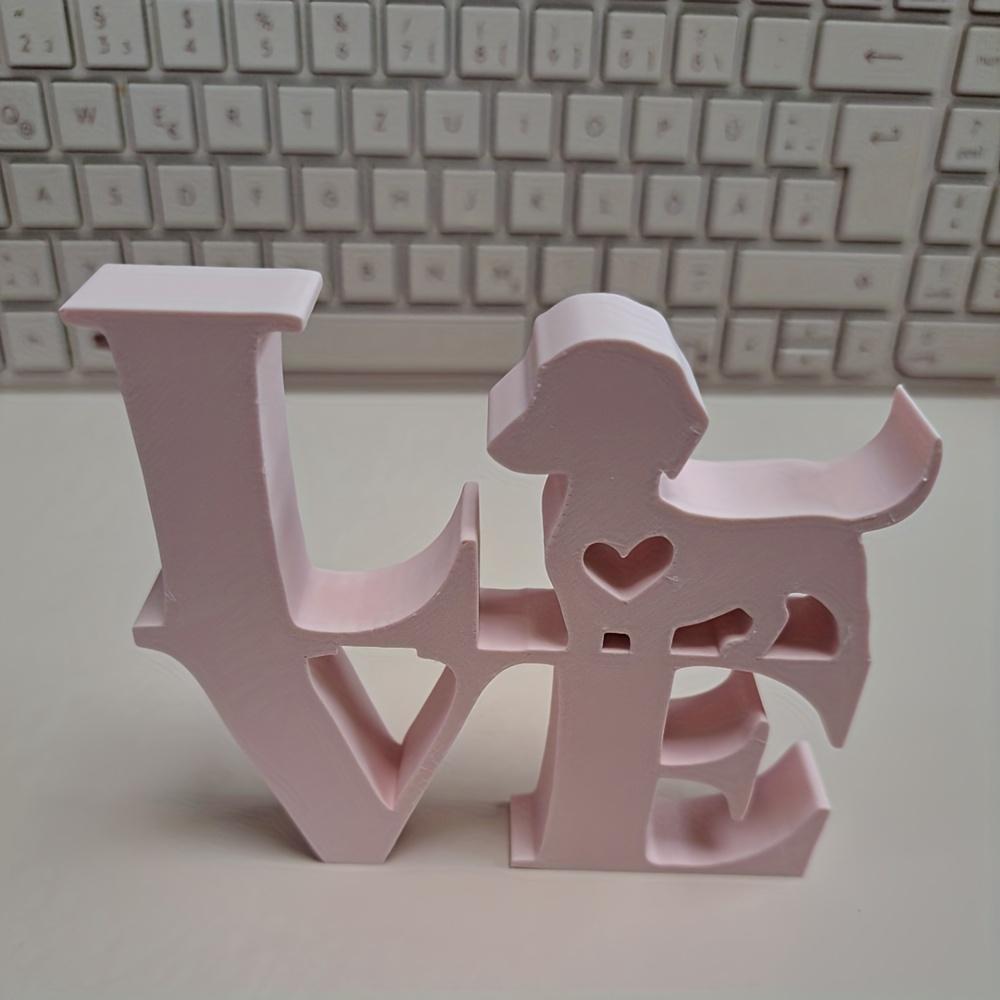 Статуэтка-украшение таксы 'Любовь', 3D-печатное украшение для рабочего стола в виде таксы, Статуэтки таксы и собаки в форме сердца