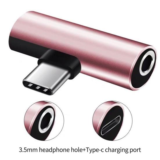 Аудиоадаптер 2 в 1 для быстрой зарядки и стабильной передачи, Plug and Play, конвертер с Type-C на 3,5 мм разъем для наушников, аудиоаксессуары