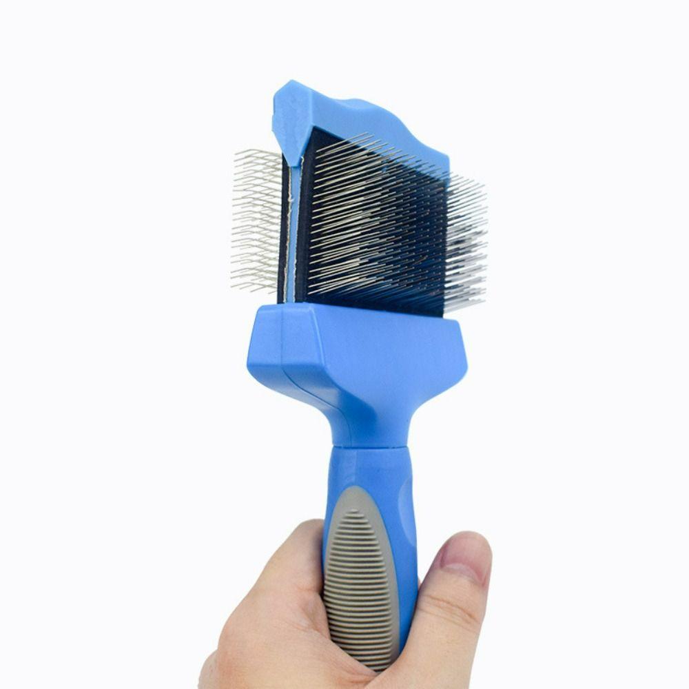 Stainless Steel Pet Hair Brush Double Sided Pet Hair Cleaning Comb Pet Hair Detangling Comb Cats