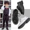 Spring and Summer New Black British Style Student Comfortable Soft-soled Boys' Performance Leather Shoes
