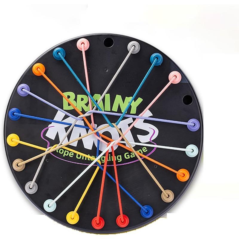 Brainy Knots Rope Untangling Table, Logic Puzzle Board Game, 23CM Diameter, Knots Rope Board Game for Adult Kids