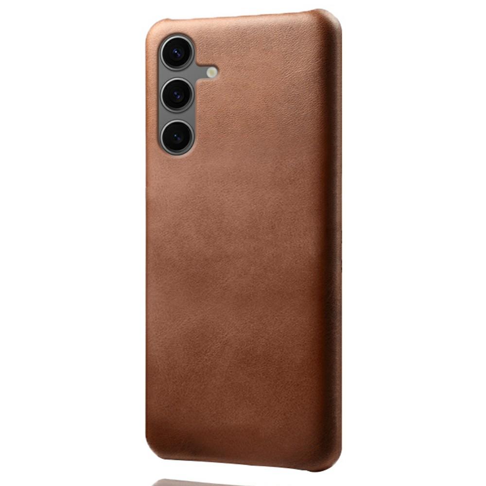 Чехол для Samsung Galaxy S24 FE 5G из искусственной кожи с текстурой теленка, жесткая защитная накладка для телефона из поликарбоната