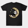 Мужская черная футболка с принтом Felix The Cat, принт на хлопковой футболке термотрансферной бумагой без вырезания