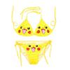 Pikachu Yellow Women's Halter Bikini - Sexy Triangle Swimsuit with Lace-Up Design