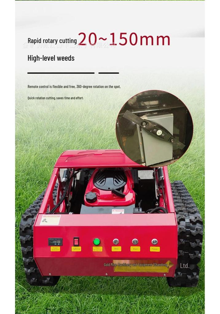 Hybrid Remote Control Lawn Mower HT550: Oil-Electric Self-Propelled Grass Shredder and Orchard Weeder