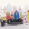 Фотообои, 3D нарисованные вручную красочные мультяшные домики для мальчиков и девочек, детская комната, фреска с героями мультфильмов, Papel De Parede Infantil Decor