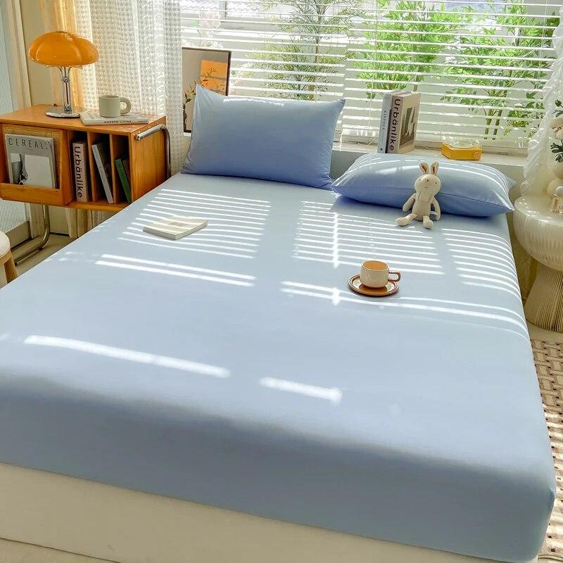 Мягкая хлопковая простыня с резинками, однотонные нескользящие наматрасники, простыня для двуспальной кровати размера «king-size» 140/160/200