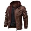 Autumn and Winter Men's Removable Hooded PU Leather Jacket Jacket Plus Size Men's Locomotive Leather Jacket