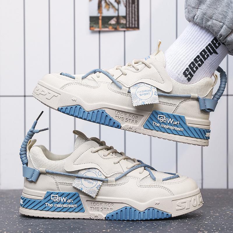 Мужская обувь тренд молодежный оригинальный дизайн повседневная обувь для скейтборда спортивная увеличивающая рост белая обувь