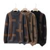 Autumn and Winter New Semi High Neck Sweater Men's Thick Pullover Trendy Men's Knitted Sweater Top