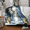 Custom Name Christmas Santa Claus Theme Printed Blanket - Perfect for Couch, Bed, Travel & Outdoor Use | Machine Washable, Cozy & Durable.