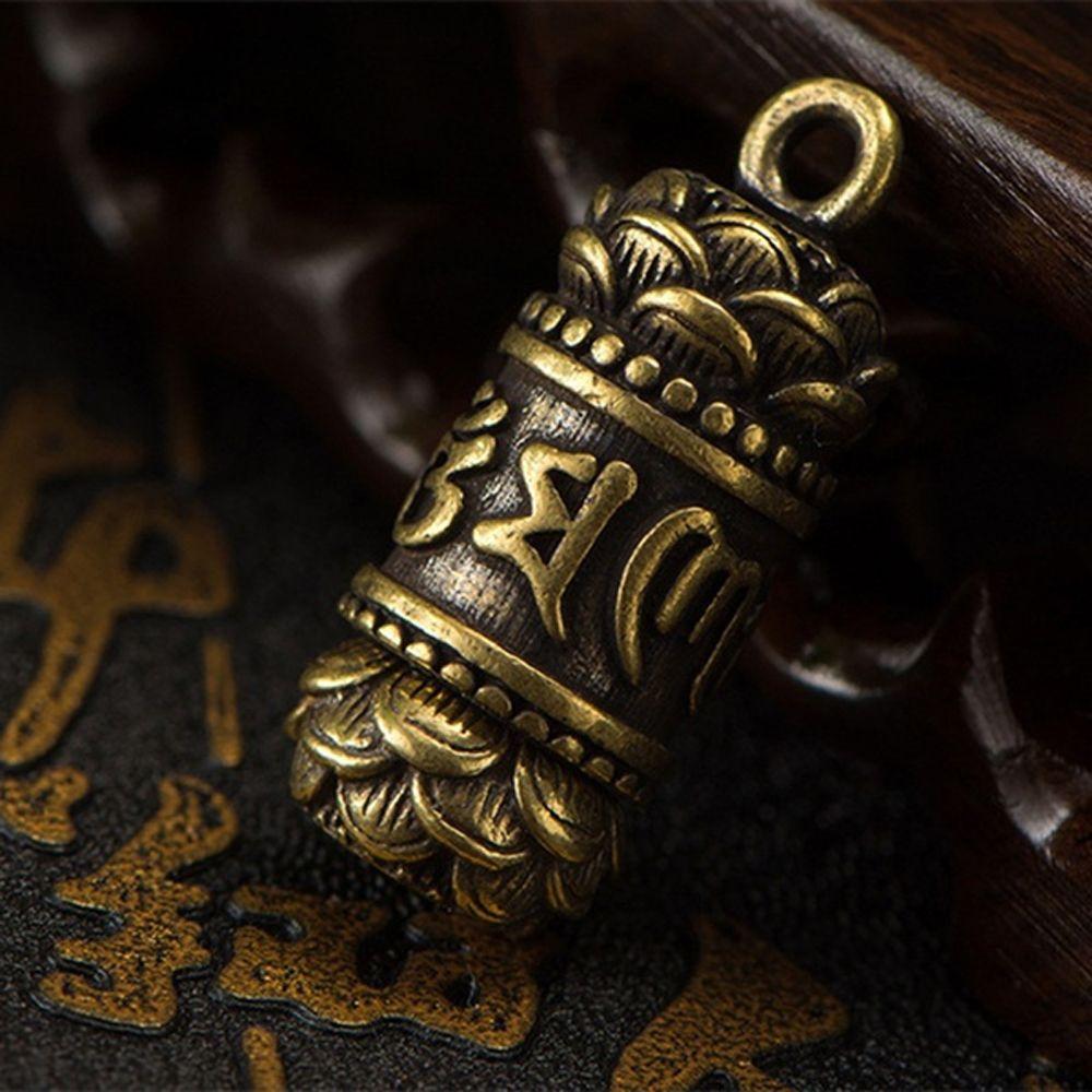 Brass Openable Cylindrical box Necklace Pendant Travel Pill Case Pill Box Buddhist Pendant
