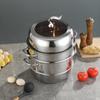 ZISIZ 32cm 304 Stainless Steel Multi-Tier Steamer and Stockpot
