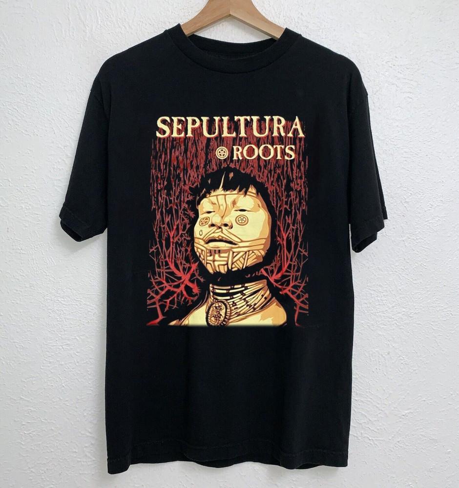 Редкая винтажная черная хлопковая футболка Sepultura Roots с коротким рукавом, унисекс, все размеры