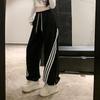 Уличные спортивные штаны в полоску с тремя полосками, американские широкие брюки, свободные спортивные штаны из бархата, повседневные спортивные штаны Joker