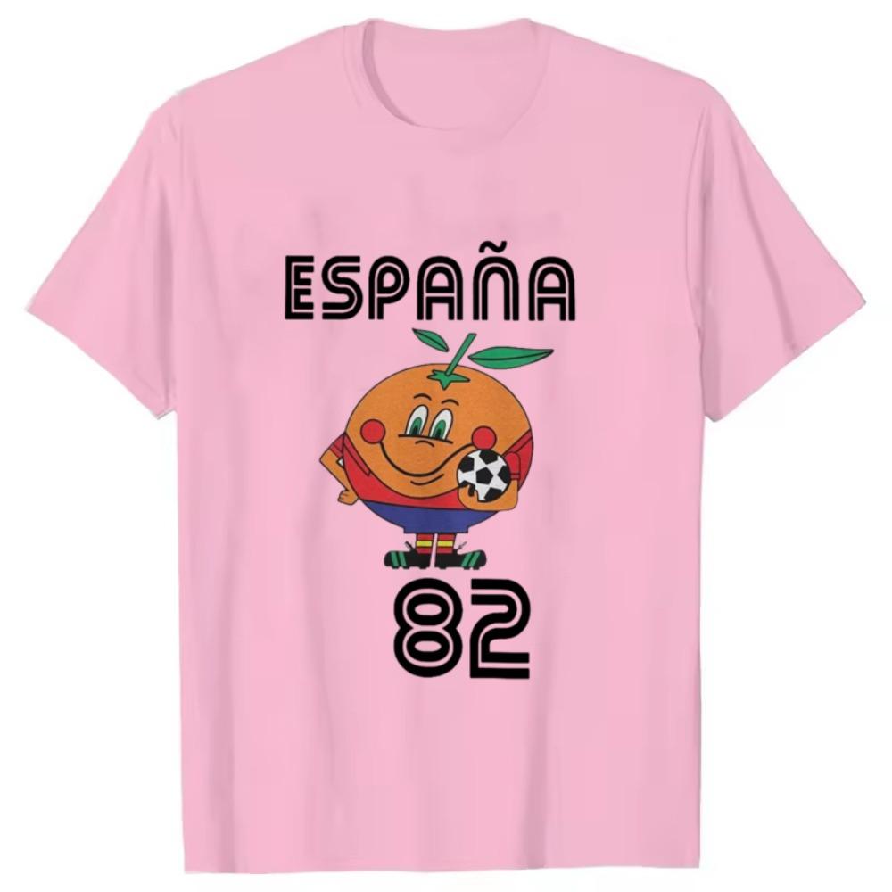 Повседневная футболка Naranjito Мужская Женская Футболка С круглым вырезом Espana 82 Талисман Испании 1982 Футбол Футбол Футболка Одежда Большой Размер