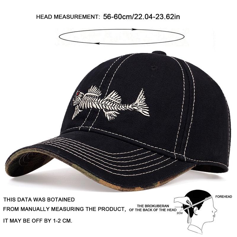Бейсболка с вышивкой Fish Bone, модная унисекс-кепка Snapback, регулируемая кепка Trucker, повседневные хлопковые шляпы