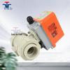 YMER Electric 220V PPH Corrosion-Resistant Two-Way Double Union Hot Melt Plastic Ball Valve (Three-Wire, Two-Control)