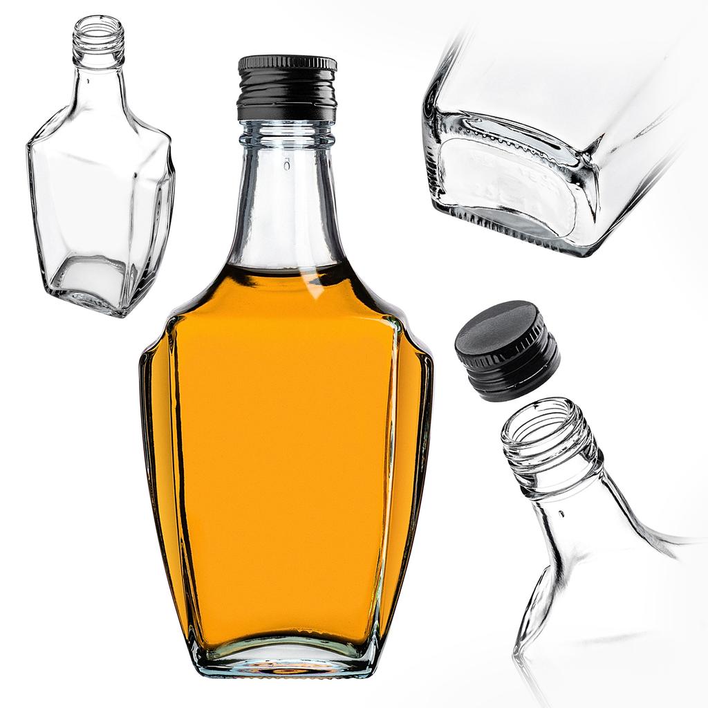 KADAX Szklana Butelka Na Nalewkę 250ml Z Zakrętką 5szt.