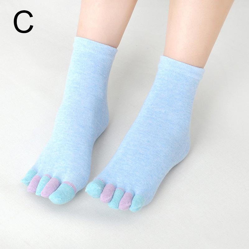 1Pair Five Finger Socks Women'S Pure Cotton Five Toe Socks Sweat Absorbing Mid Tube Split Toe Socks Warm Toes Short Socks