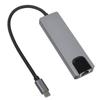 5 in 1 Type C Hub Aluminium Alloy Silver Gray High Speed USB C Dock Multiport Adapter for Type C Device