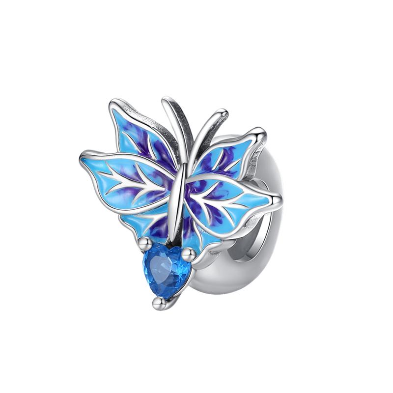 Spring 925 Silver Color Sakura Butterfly Flowers Charms Beads Fit Diy 925 Original Bracelets Fine DIY Jewelry Birthday Gifts