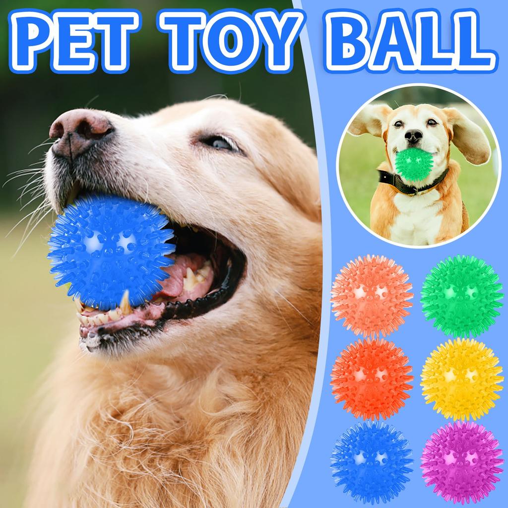 Toy Ball High Elastic Squeaking Sound Pointed Spike Ball Floating Water Resistant Cleaning Teeth Dog Toy Ball