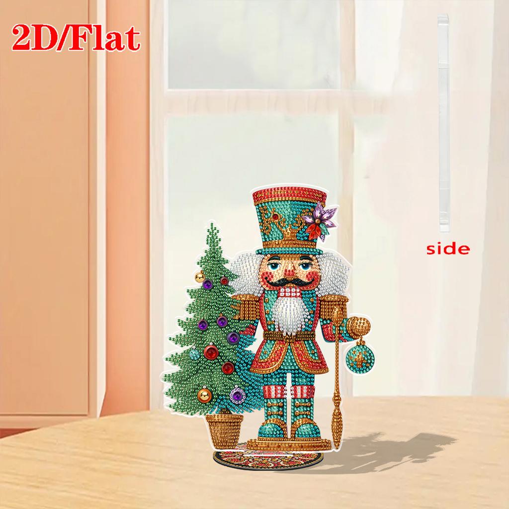 Nutcracker 2D Flat DIY Acrylic Desktop Diamond Art Kits Special Shaped Rhinestone Diamond Art Tabletop Decorations Single-Sided