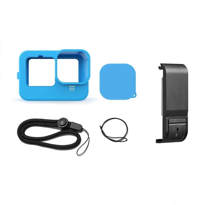 Сменная боковая дверца для GoPro Hero 12 11 10 9, черная пылезащитная крышка для аккумулятора, силиконовый чехол, аксессуары для камеры