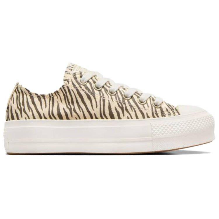 Converse Chuck Taylor All Star Lift Low Женские кроссовки с зебровым принтом Кремовые Egret Engine-Smoke A10959C