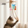 Funny Frog Shape Cat Teaser Plush Toy, Interactive Kitten Toy with Bell And Feathers, Durable Woven Rope Long Leg Frog, Chew for Indoor Cats