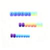 24 pieces, hot-selling manicure, high-fashion dopamine color gradual change design, short square wearing armor wholesale