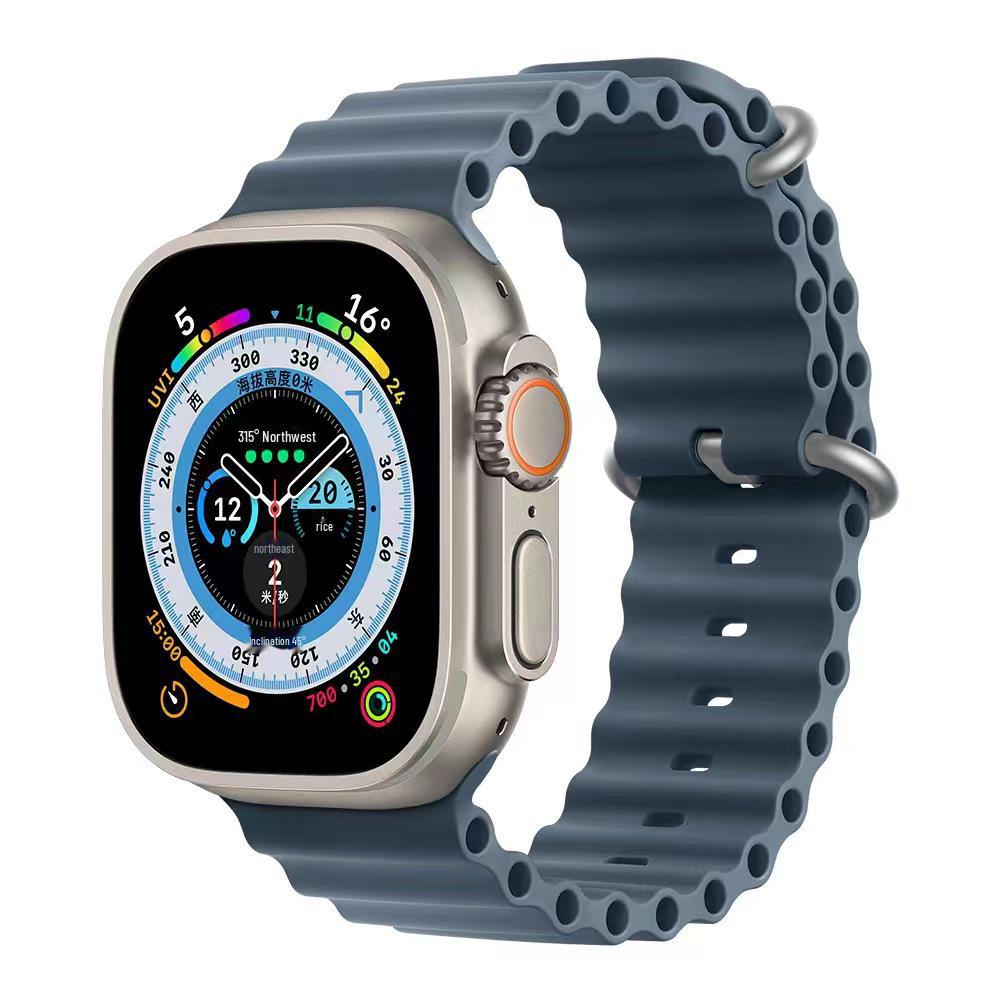Ремешок для часов Apple Marine: Двухцветный силиконовый ремешок для Apple Watch 8/7/SE/Ultra — идеально подходит для занятий спортом