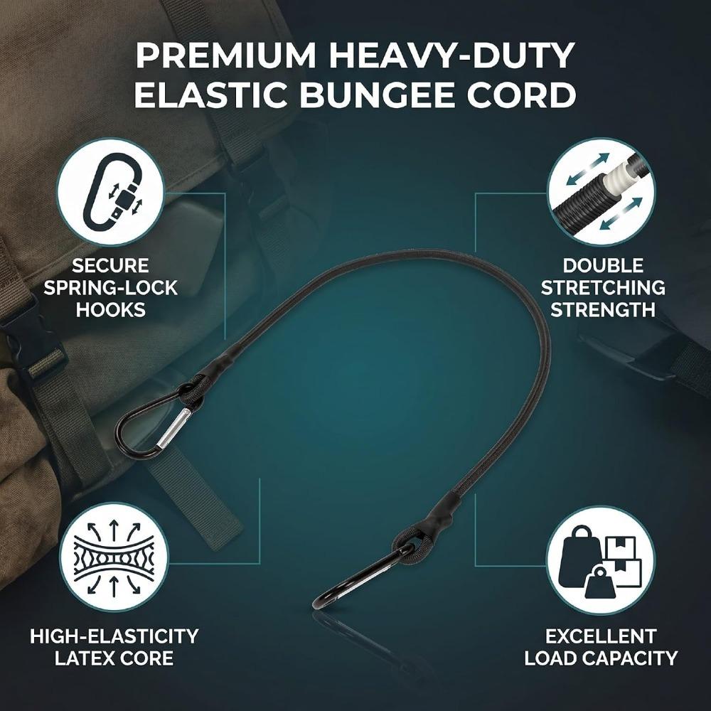 4pcs Double Stretch Bungee Rope Heavy Duty Elastic Rope Lightweight Bungee Cord Cargo