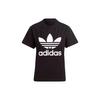 Adidas Originals Trefoil Logo Print Crew Neck Short Sleeve T-Shirt Women Tops Black IB7421
