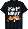 Nap All Day Sleep All Night Cute Sleeping Tiger T-Shirt - Gift For Friends